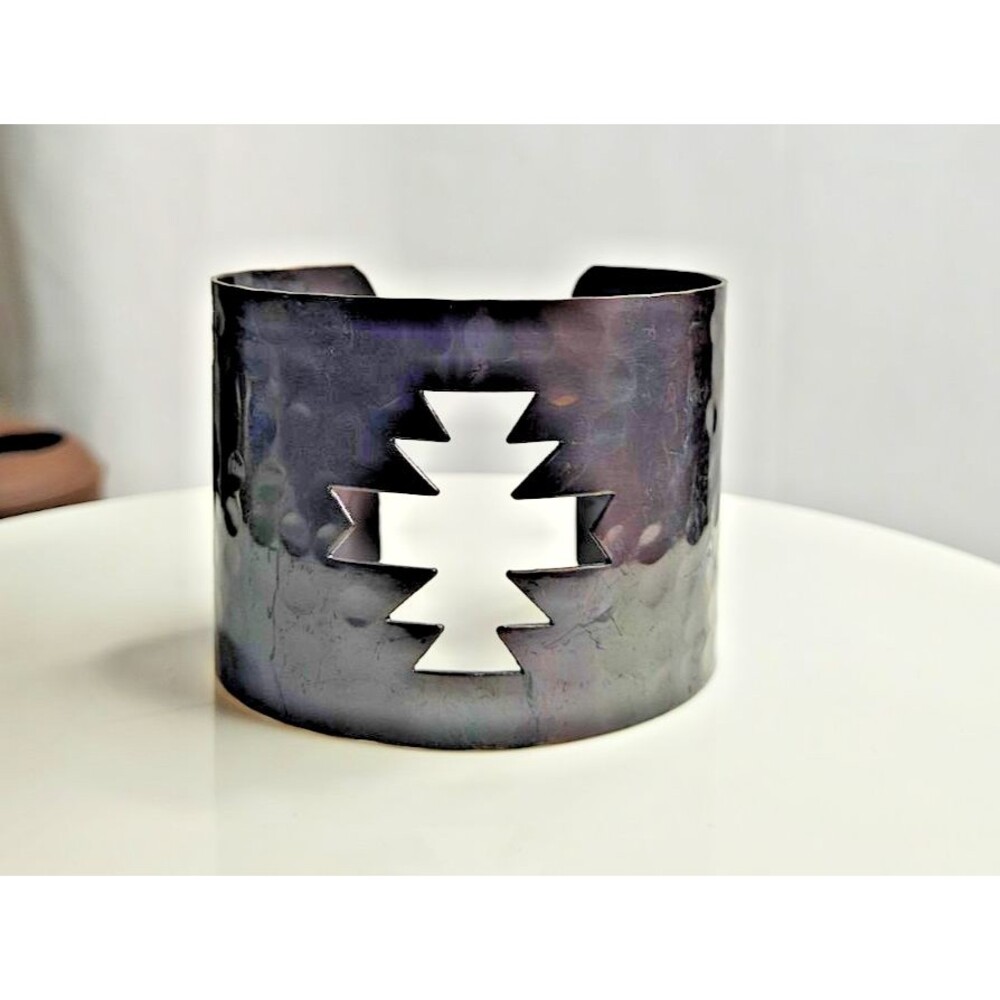 Southwestern Cuff Bracelet hammered Copper stylish art native